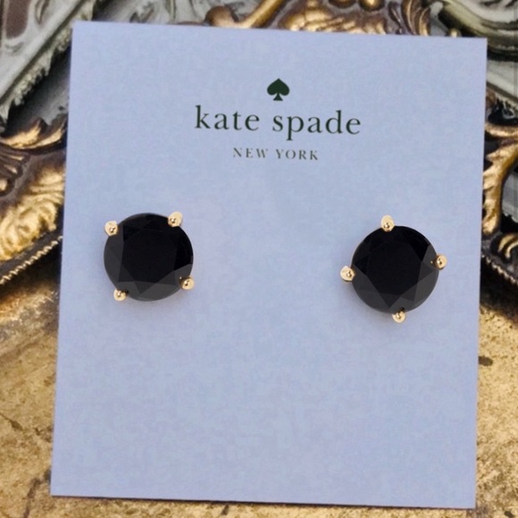 KATE SPADE • Jet Black Bright Idea Gumdrop Crystal Earrings - Picture 3 of 3